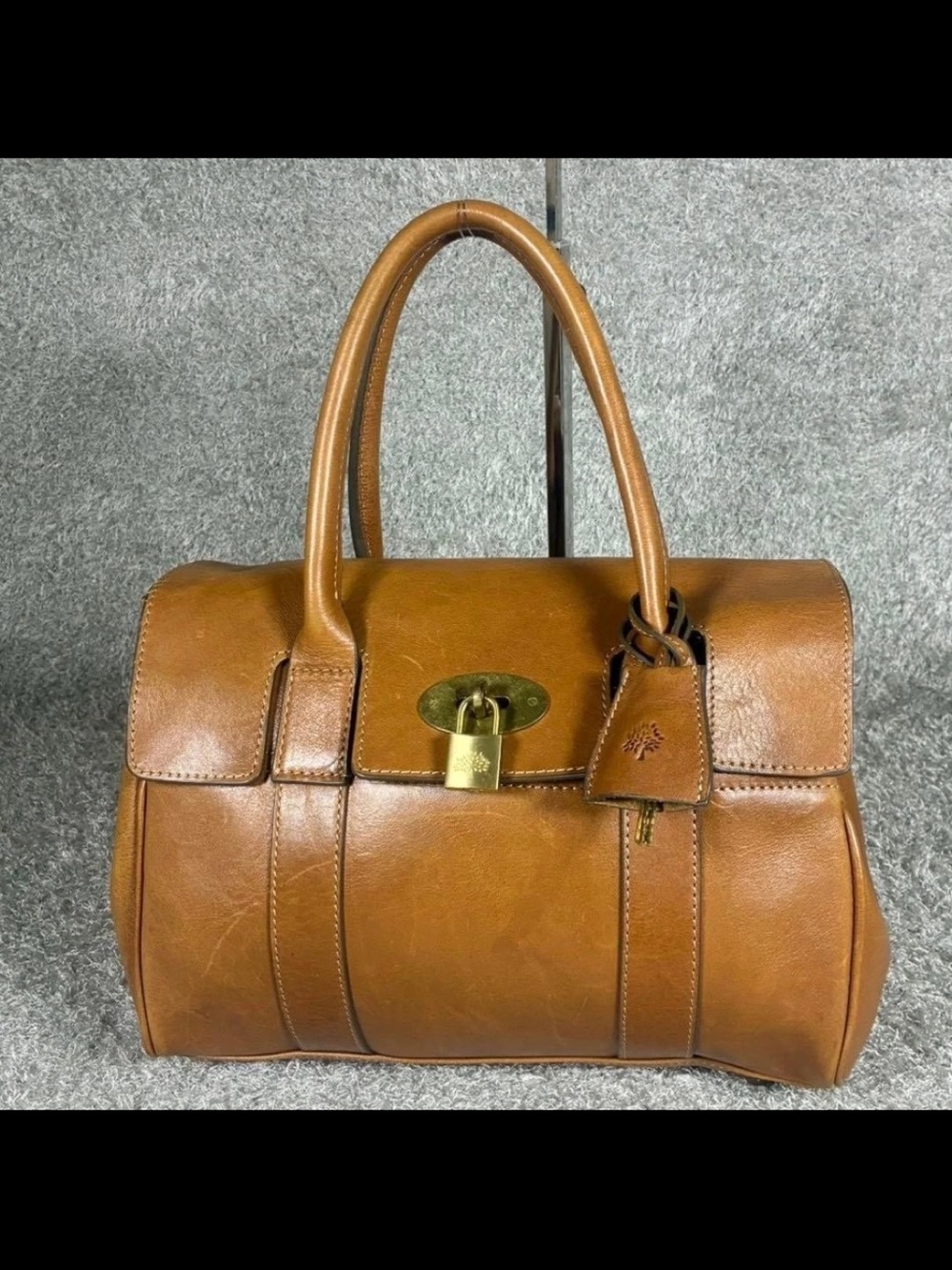 Mulberry Brown Leather Satchel with Gold Hardware - Picture 2 of 16